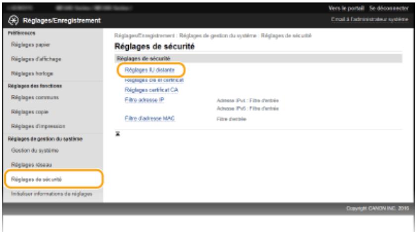 CANON I-SENSYS MF231 - Configuration d'un code PIN pour l'iu distante - 2