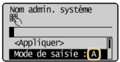CANON I-SENSYS MF231 - Changement du mode de saisie - 1