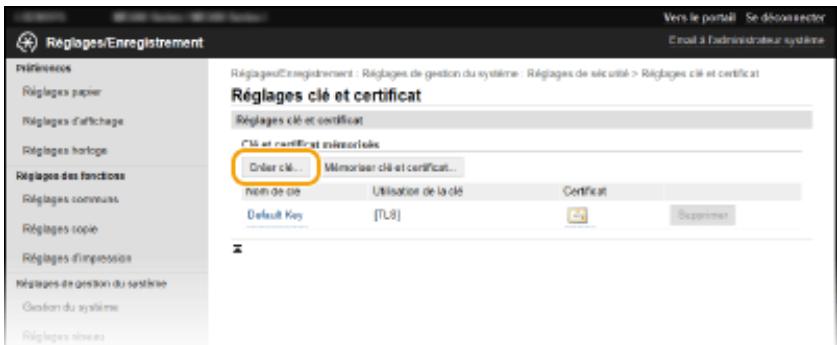 CANON I-SENSYS MF231 - Générer une clé de communication réseau - 3