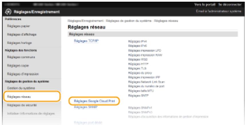 CANON I-SENSYS MF231 - Enregistrement de l'appareil auprès de google cloud print - 2