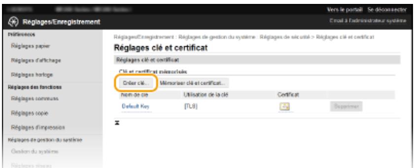 CANON I-SENSYS MF231 - Générer une clé et une demande de signature de certificat (CSR) - 3