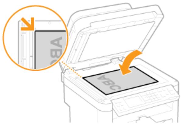 CANON I-SENSYS MF232W - Placez le document, face à imprimer vers le bas, contre la vitre d'exposition - 1