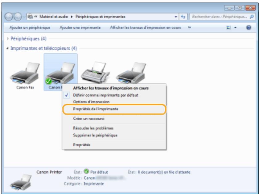 CANON I-SENSYS MF232W - Pour obtenir des informations sur les périphériques lors de l'utilisation d'un serveur d'impression - 1