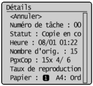 CANON I-SENSYS MF232W - Statut des tâches de copie/d'impression - 1