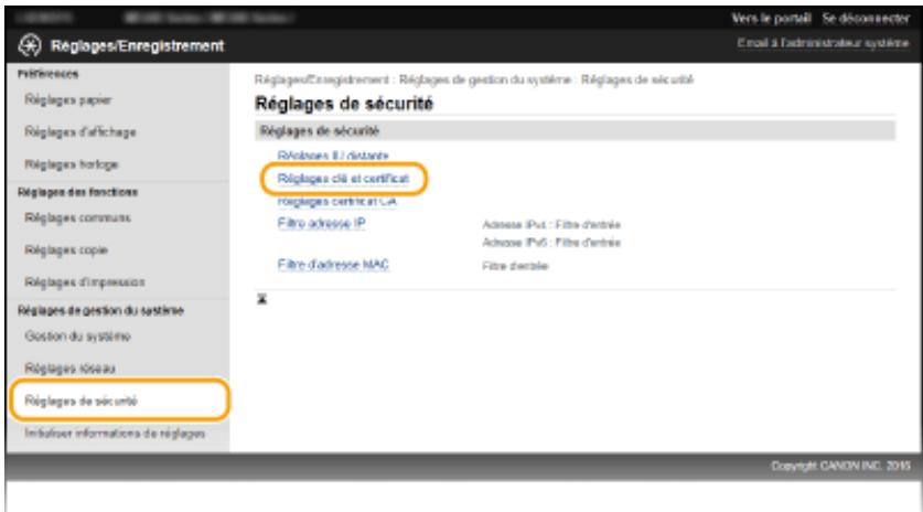 CANON I-SENSYS MF232W - Générer une clé et une demande de signature de certificat (CSR) - 2