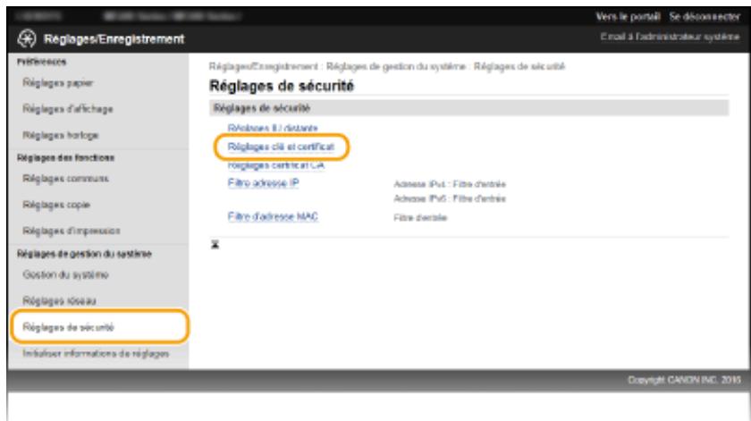 CANON I-SENSYS MF232W - Générer une clé de communication réseau - 2
