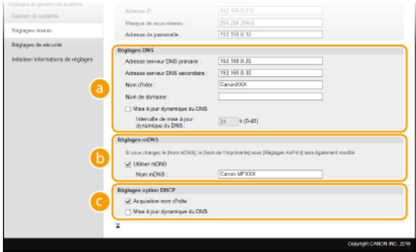 CANON I-SENSYS MF232W - Configuration de DNS - 5