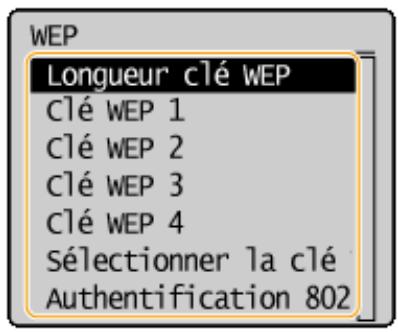 CANON I-SENSYS MF232W - Affichage des informations WEP et wpa/wpa2-psk - 1