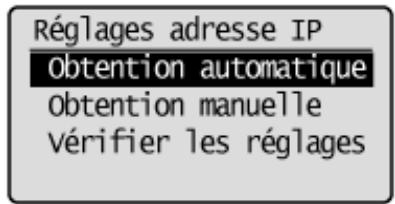 CANON I-SENSYS MF237W - Saisie manuelle d'une adresse IP - 1