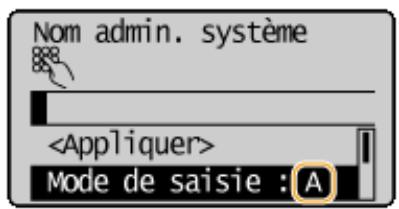 CANON I-SENSYS MF237W - Changement du mode de saisie - 1