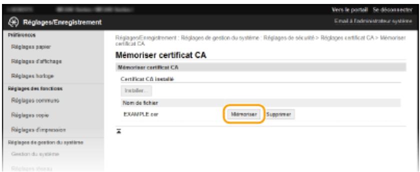 CANON I-SENSYS MF237W - Enregistrement d'un certificat CA - 1