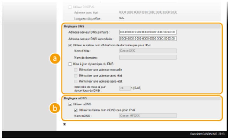 CANON I-SENSYS MF237W - Configurez les réglages DNS IPV6. - 1