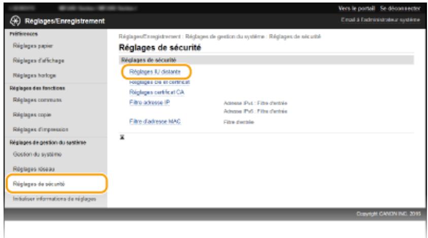 CANON I-SENSYS MF237W - Configuration d'un code PIN pour l'iu distante - 2
