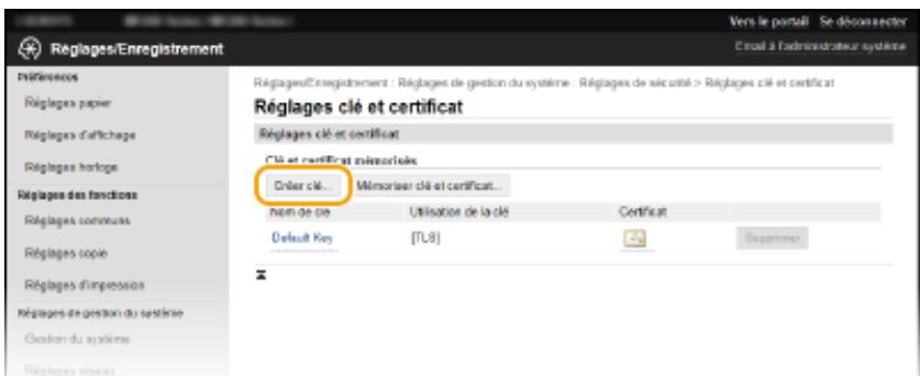CANON I-SENSYS MF237W - Générer une clé et une demande de signature de certificat (CSR) - 3