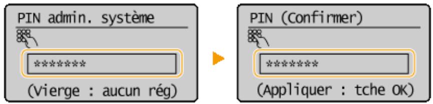 CANON I-SENSYS MF237W - Définition du PIN administrateur système - 1