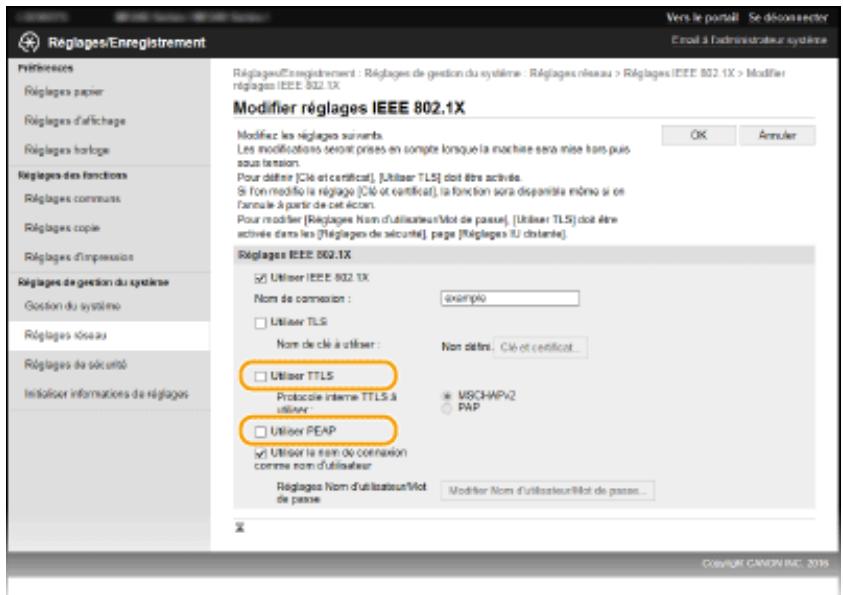 CANON I-SENSYS MF244DW - Réglage de la méthode ttls/peap - 1