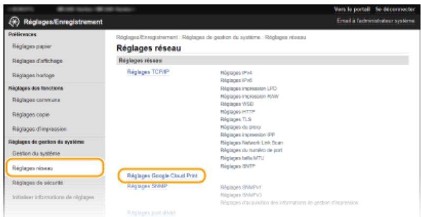 CANON I-SENSYS MF244DW - Enregistrement de l'appareil auprès de google cloud print - 2