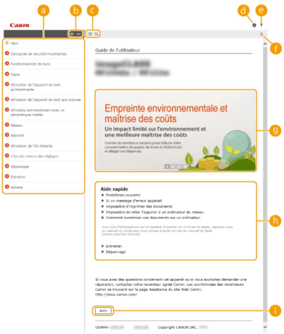 CANON I-SENSYS MF244DW - Page d'accueil - 1