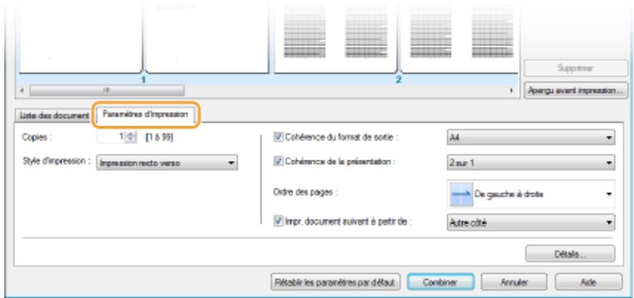CANON I-SENSYS MF244DW - Modifiez les réglages si nécessaire et cliquez sur [combiner] - 3