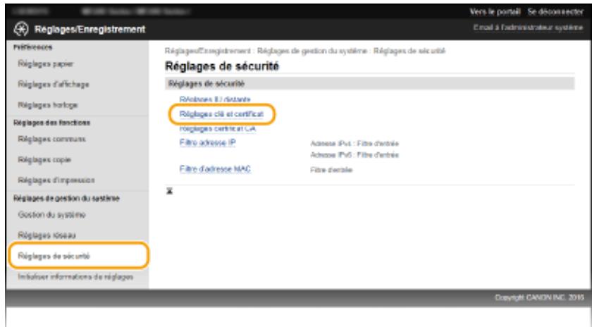 CANON I-SENSYS MF249DW - Générer une clé et une demande de signature de certificat (CSR) - 2