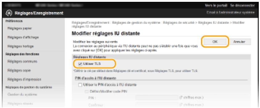 CANON I-SENSYS MF249DW - Activez TLS pour l'iu distante. - 3