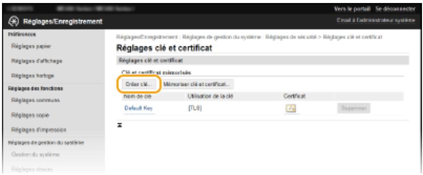 CANON I-SENSYS MF249DW - Générer une clé de communication réseau - 3
