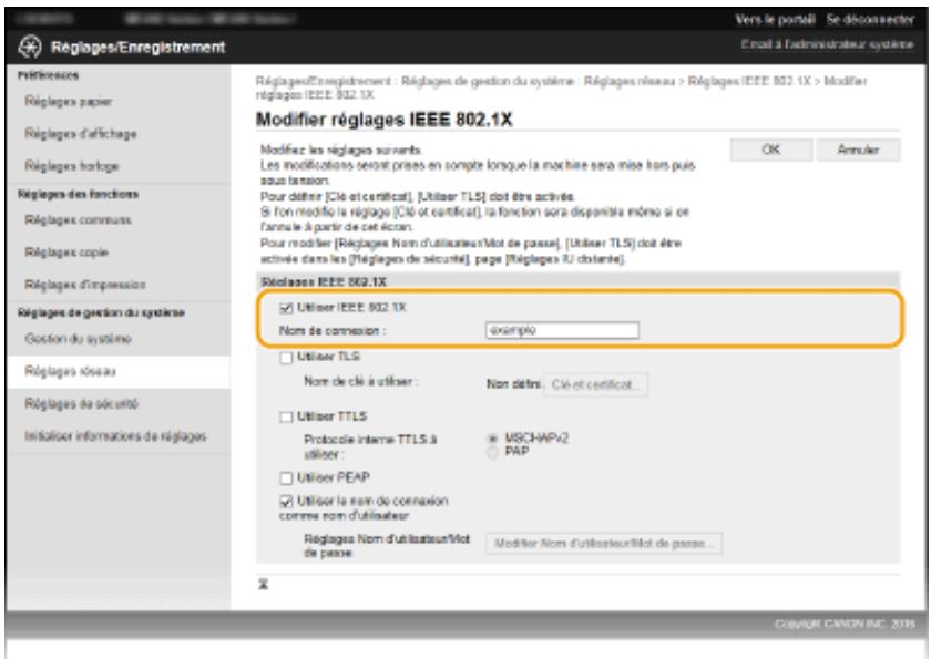 CANON I-SENSYS MF249DW - Configuration de l'authentification IEEE 802.1x - 5