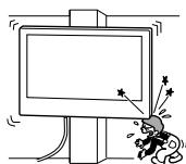 SONY KD-55XE8096 - Montážnu konzolu na stenu neinstalujte na povrch steny, kde budú rohy alebo strany TV prijimača vyčnievat'mimo povrchu steny. - 1