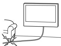 SONY KD49XE8096 - Veillez à ce que le cordon d'alimentation CA ou le câble de raccordement ne soit pas coincé ni écrasé. - 1