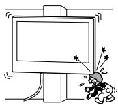 SONY KD49XE8096 - Non installare la staffa di montaggio a parete su un muro dove gli angoli o i lati del tevisore sporgono alla superficie del muro stesso. - 1