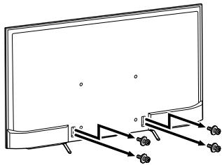 SONY KD49XE8096BAEP - Maak de tafelstandaard los van de tevisie. - 1