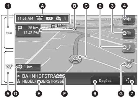 SONY NAV-U73T - Informação sobre o menu de ferramentas do mapa - 1