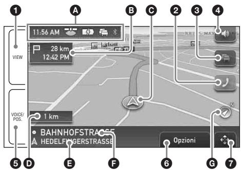 SONY NAV-U73T - Informazioni sul menu degli strumenti della mappa - 1
