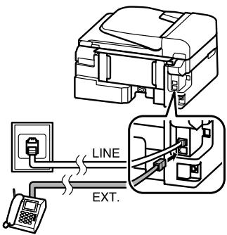 EPSON WORKFORCE WF-2540WF - Collegare un Telefon o una segreteria Telefonica alla porta EXT. - 1