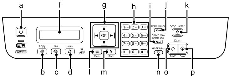 EPSON WORKFORCE WF-2540WF - Control Panel Overview - 1