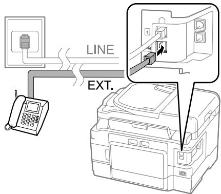 EPSON WF3540DTWF - Collegare un Telefon o una segreteria Telefonica alla porta EXT. - 1