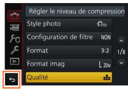 PANASONIC LUMIX DMC-TZ80 - Touchez le réglage à définir. - 2
