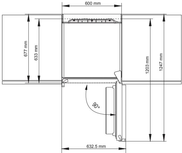 PANASONIC NR-BN34EX2-E-NR-BN34EX2-MV - Bei vollständig geöffneten Turen - 1
