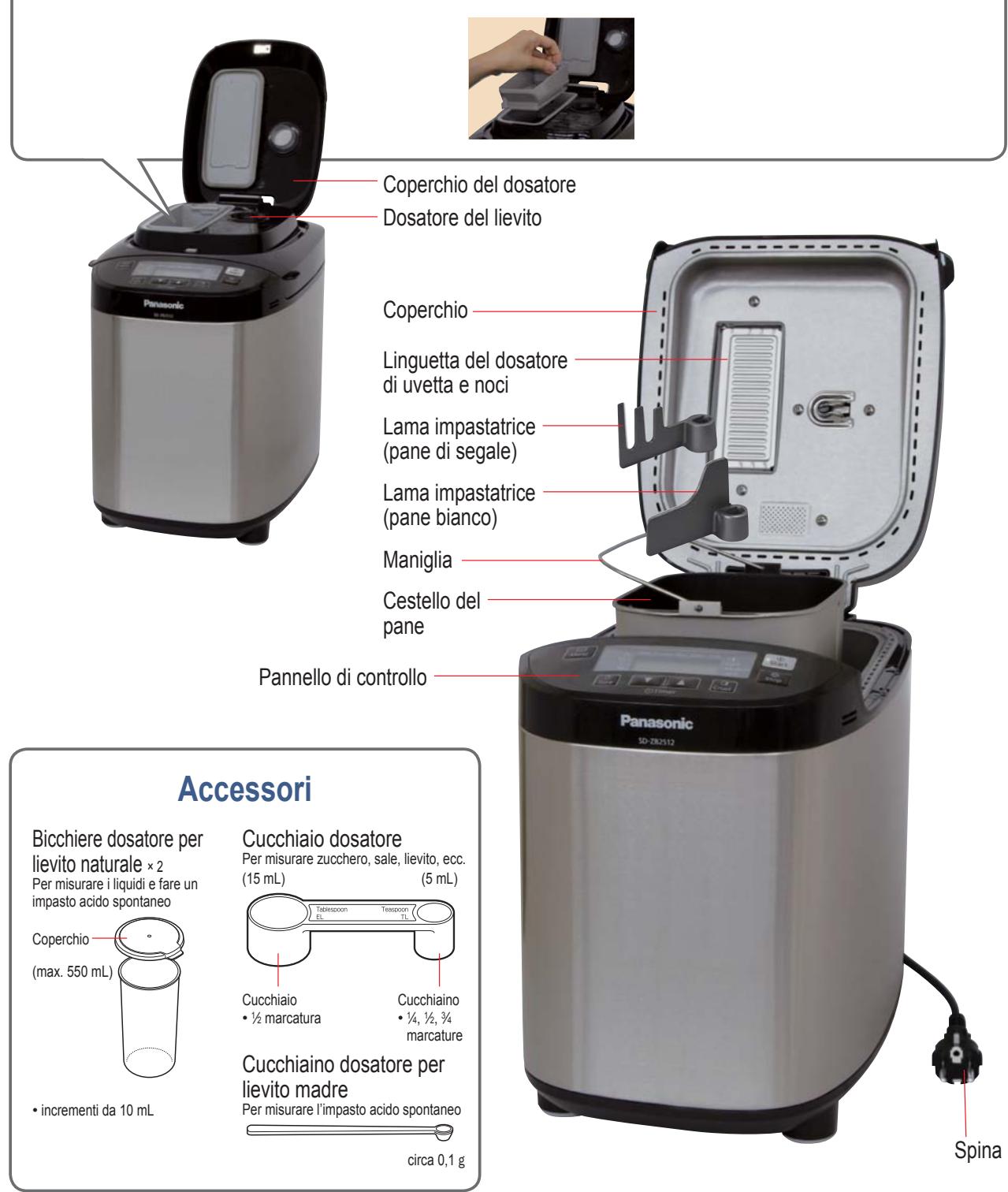 PANASONIC SD-ZB2512KXE - Dosatore di uvetta e noci - 1