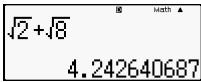 HP 300S X 30 - Displaying Calculation Results in a Form that Includes 2 ,  , etc. (Irrational Number Form) - 4