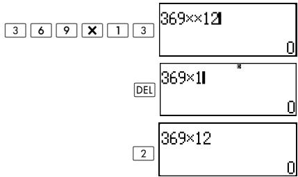 HP 300S X 45 - Changing the Character or Function You Just Input - 1