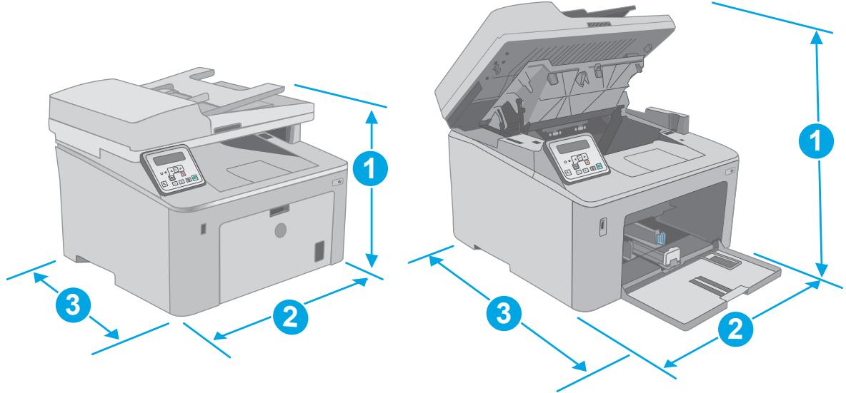 HP LASERJET PRO M227FDN - Printer dimensions - 1