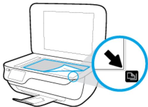 HP OFFICEJET 3831 - Positionnement d'un original sur la vitre du scanner - 2