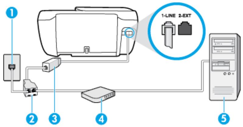 HP OFFICEJET 3831 - Configurer l'imprimante avec un modem d'ordinateur dsl/adsl - 1