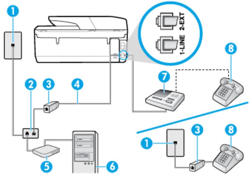 HP OFFICEJET PRO 6960 - Pour configurer l'imprimante sur la même ligne téléphonique qu'un ordinateur avec deux ports téléphoniques - 4