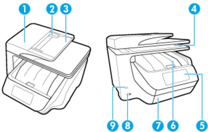 HP OFFICEJET PRO 8725 - Vues de face et de dessus - 1