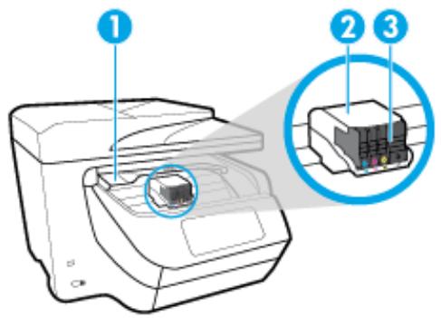 HP OFFICEJET PRO 8725 - Zone d'approvisionnement pour l'impression - 1