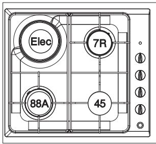 BRANDT TE1416B - Three-burner gas model ^* +1 electric plate - 2