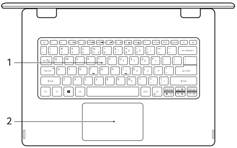 ACER SPIN 5 SP513-51-33RB - Vue du clavier - 1
