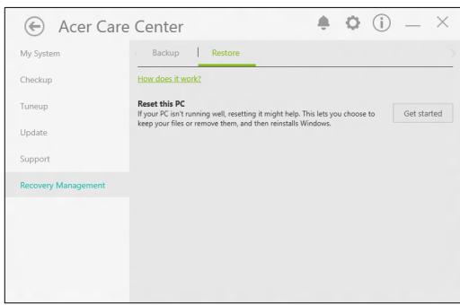 ACER SPIN 5 SP513-51-5954 - Réinitialiser ce PC et conserver mes fichiers - 1